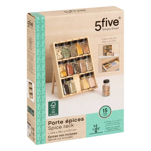 Présentoir à Épices "bambou Cuisine" 15 Pots