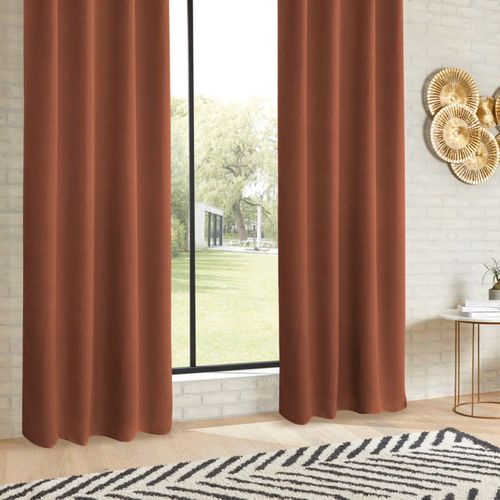 Rideau Anti-bruit Et Isolation Thermique - Taille 105x145 Cm - Tissu Polyester 225 G/m² - Œillets Inox - Couleur Marron - 9