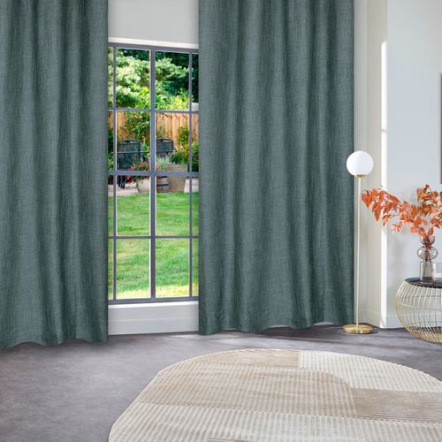 Rideau à Oeillets Tissu Vert Tilleul 140 X 260 Cm