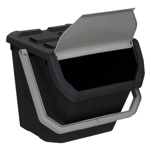 Poubelle De Tri 24l En Plastique Noir
