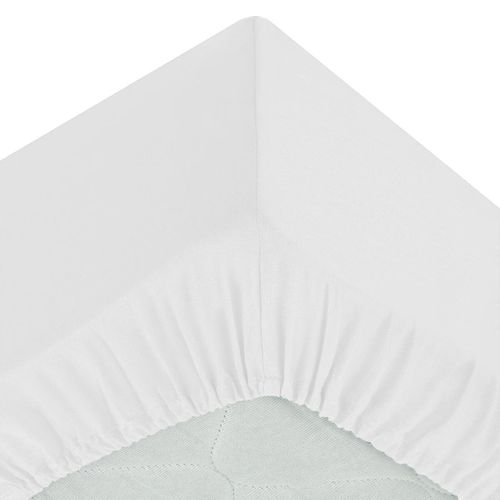 Drap Housse Aspect Coton Lavé - 140x190 Cm - Blanc