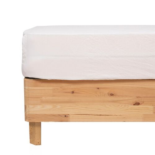 Drap Housse Aspect Coton Lavé - 140x190 Cm - Blanc