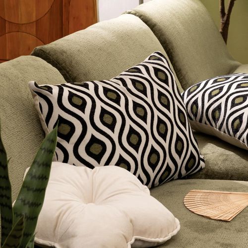 Coussin Déco Jacquard "twisted Lime" 38x58cm Multicolore