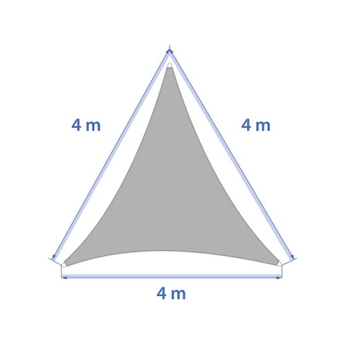 Voile D'ombrage Triangulaire "curacao" Blé 4 X 4 X 4m En Polyester
