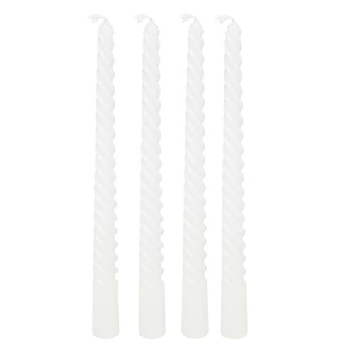 Lot De 4 Bougies Bâton "hugo" 180g Blanc