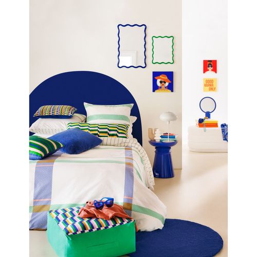 Table à Café Table D'appoint Totem En Métal Bleu Indigo D 38 Cm