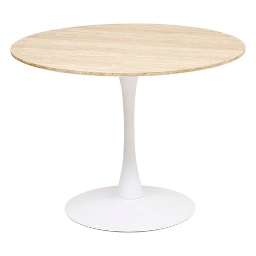 Table Ronde 102 Cm Elias Effet Travertin Atmosphera