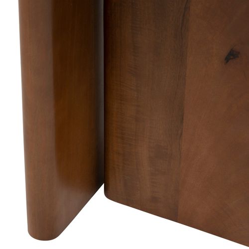 Table à Café Table D'appoint En Bois De Manguier Et Marbre Blanc D 51 Cm