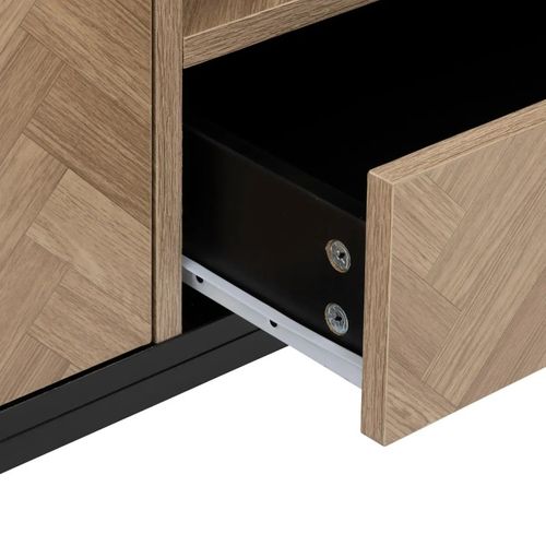 Meuble TV 2 Portes 1 Tiroir Chevrons