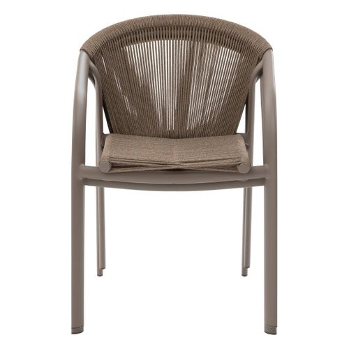 Fauteuil De Jardin Empilable "riu" Cappucino et Café Aluminium