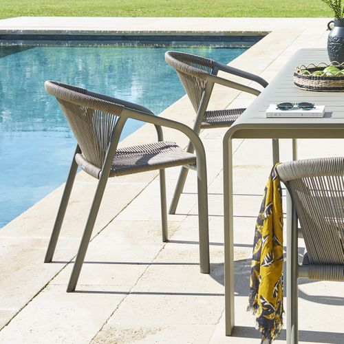 Fauteuil De Jardin Empilable "riu" Cappucino et Café Aluminium