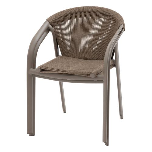 Fauteuil De Jardin Empilable "riu" Cappucino et Café Aluminium