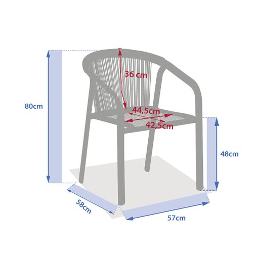 Fauteuil De Jardin Empilable "riu" Cappucino et Café Aluminium