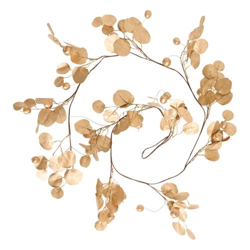 Guirlande De Noël Pomme Et Feuille Dorées L 180 Cm