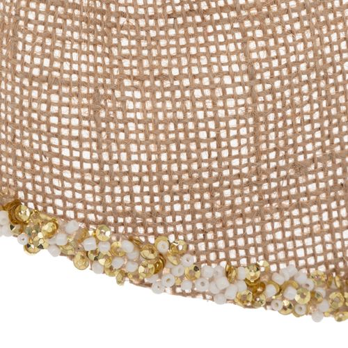 Déco De Noël Noeud En Jute Avec Paillettes 20 X 24 Cm