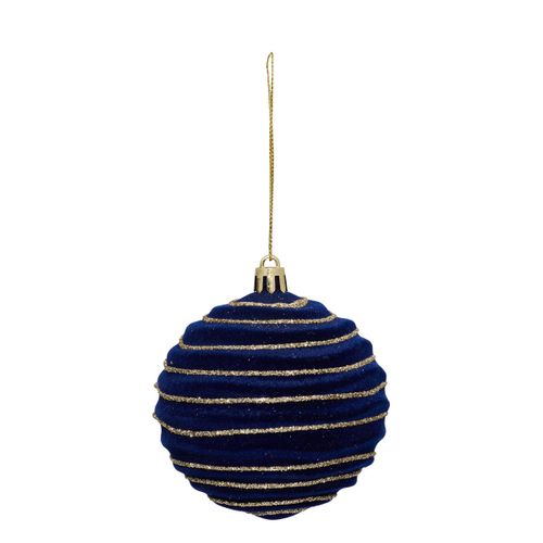Déco De Sapin Lot De 9 Boules De Noël D 8 Cm - Bleu Gris Blanc Pailleté