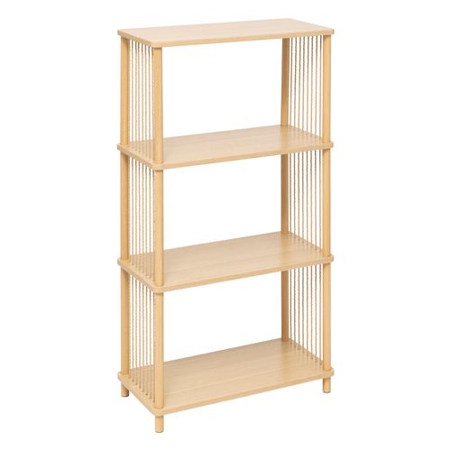 Meuble Etagère En Bois Et Acier 4 Niveaux Beige H 110 Cm