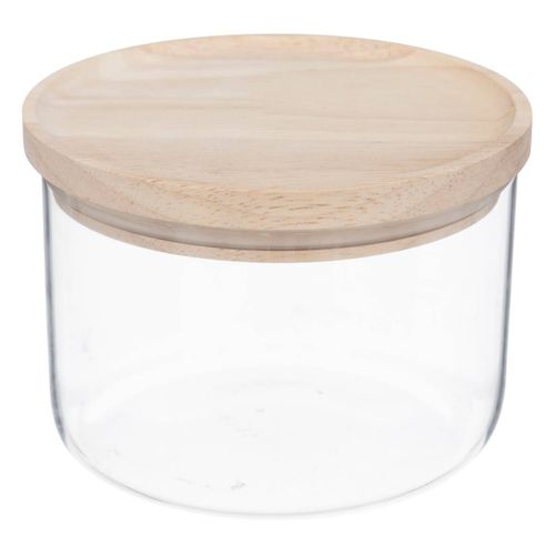 Bocal "hermet" 0,65l En Verre Avec Couvercle Hermétique Hévéa