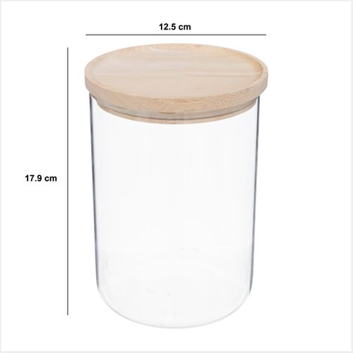Bocal "hermet" 1,6l En Verre Avec Couvercle Hermétique Hévéa