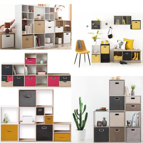 Boîte De Rangement Vert Clair Chiné 31 X 31 Cm