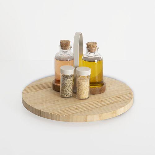 Plateau Tournant Rainuré En Bambou D 35 Cm