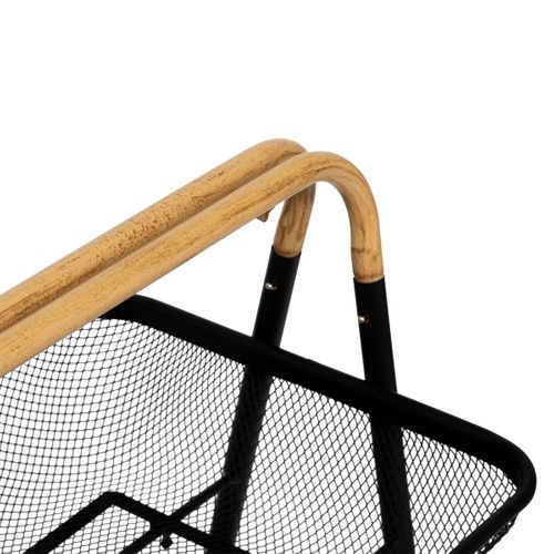 Desserte Roulante En Acier Noir 3 Paniers H 86 Cm