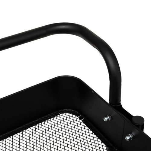 Desserte Roulante Avec Poignée En Acier Noir 3 Paniers H 86 Cm