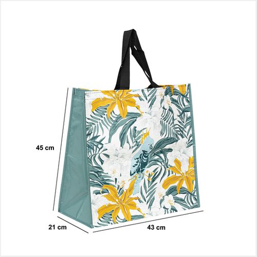 Sac De Shopping Motif Tropical 45x43cm