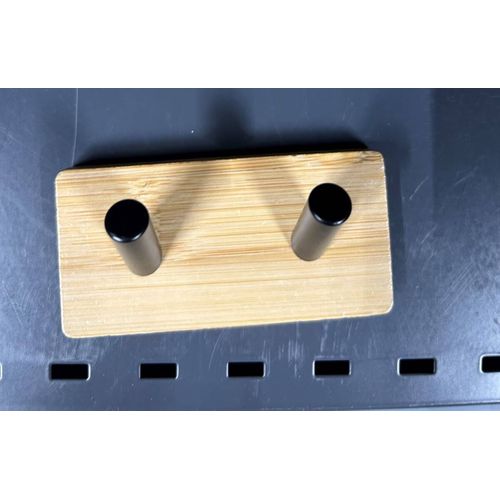 Patère Adhésive "stiky" En Métal Et Bambou