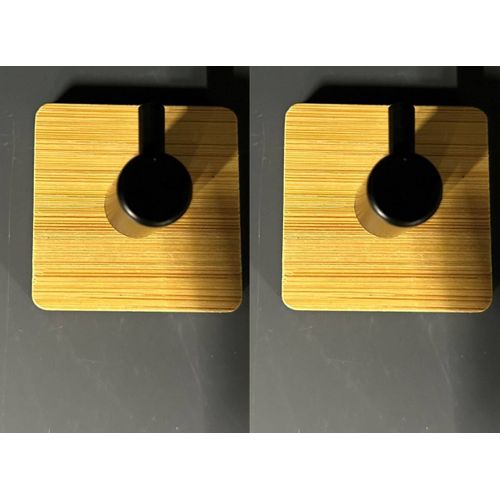 2 Patères Adhésives "stiky" En Métal Et Bamboo