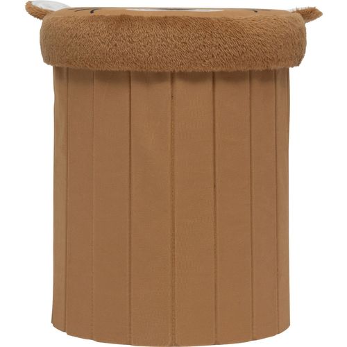 Pouf-coffre Enfant Imprimé Léopard Anoki - Marron