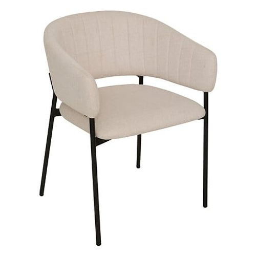 Fauteuil Repas Velours Côtelé Beige Solea