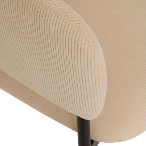 Fauteuil Repas Velours Côtelé Beige Solea