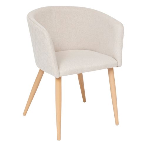 Fauteuil Repas Tissu Beige Marlo Atmosphera