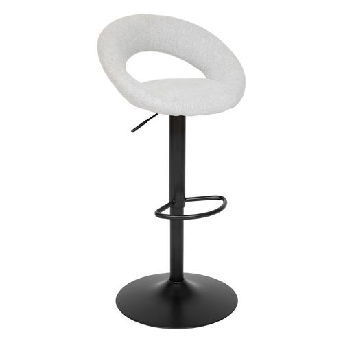 Tabouret De Bar Ajustable Sasha Tissu Gris Clair