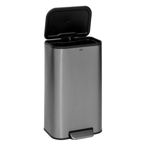 Poubelle Haute En Acier Inox Finition Mat 30 Litres Ouverture à Pédale
