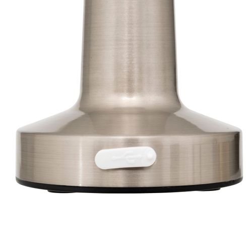 Lampe D'extérieur LED Rechargeable USB En Acier Argent Effet Brossé D 9 X H 21.5 Cm
