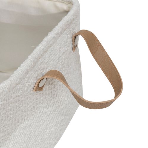 Lot De 3 Paniers De Rangement En Tissu Blanc Aspect Bouclette