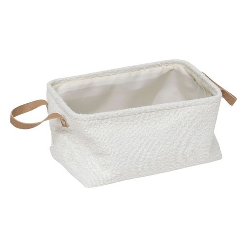 Lot De 3 Paniers De Rangement En Tissu Blanc Aspect Bouclette