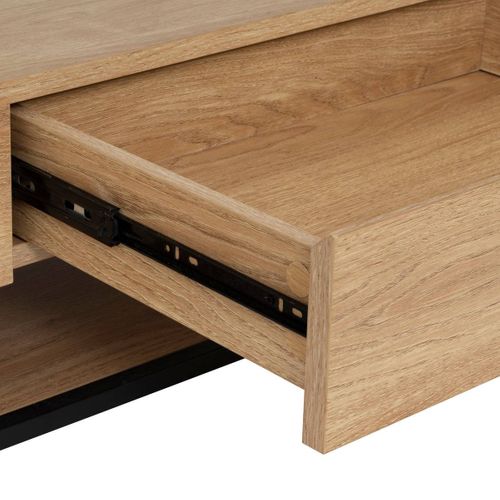 Table Basse 2 Tiroirs "aldea" Beige 120x60x40cm