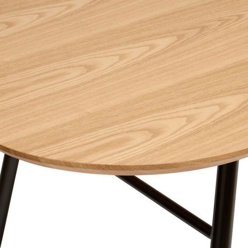 Table à Manger En Bois Et Métal 6 Personnes Roxas - Beige Et Noir