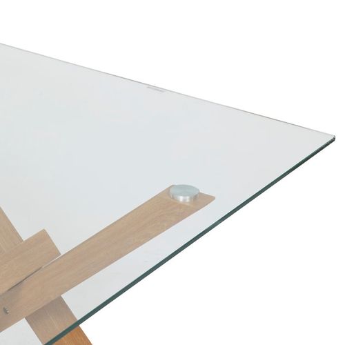Table à Manger 180 X 90 Cm Verre Et Métal Jorel Atmosphera