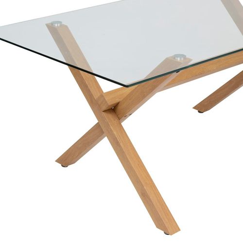 Table à Manger 180 X 90 Cm Verre Et Métal Jorel Atmosphera
