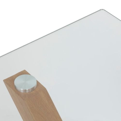 Table à Manger 180 X 90 Cm Verre Et Métal Jorel Atmosphera