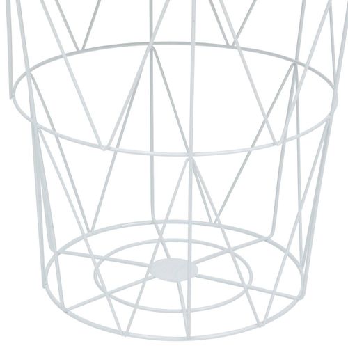 Table à Café Table D'appoint En Métal Blanc D 37 Cm