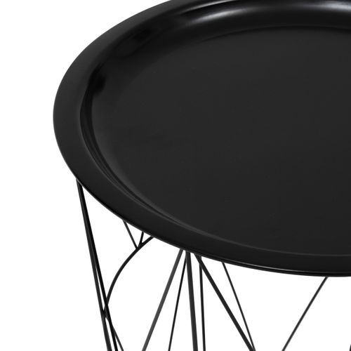 Table à Café Table D'appoint En Métal Noir D 37 Cm