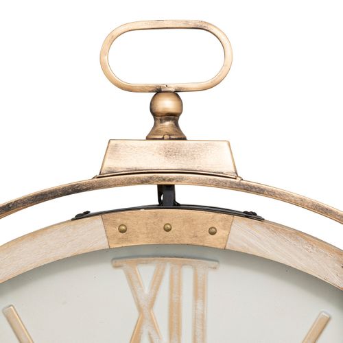 Grande Pendule Murale Beige Style Industriel Avec Rouages Mobiles D 74 Cm