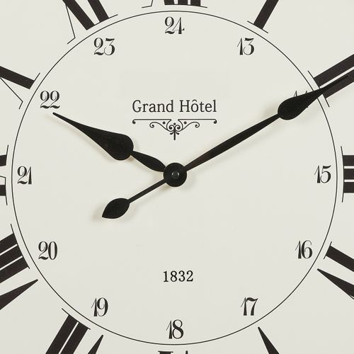 Grande Pendule Murale Marron Et Blanc Style Rétro D 68 Cm