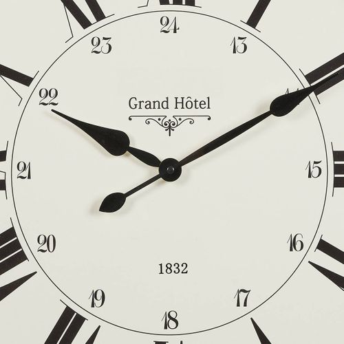 Grande Pendule Murale Marron Et Blanc Style Rétro D 68 Cm