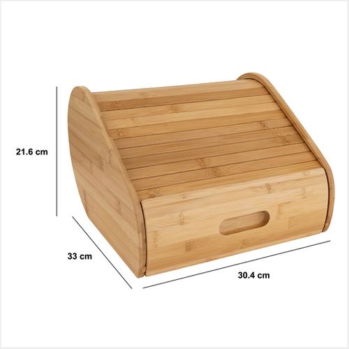Boîte à Pain Avec Tiroir En Bambou Beige 30,4x21,8cm